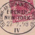 DR - Deutsch-Amerikanische-Seepost Bremen New York IV AK Dampfer n. München 1898