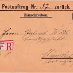 DR - Frankfurt a/M Sachsenhausen 1899 Einschreiben/Postauftrag-zurück n. München