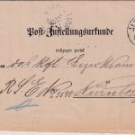Bayern - Altdorf 1896 Post-Zustellurkunde n. Nürnberg - innen 20 Pfg. Wappen