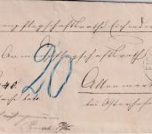 Bayern - Eichendorf 1881 K1 Dienstbrief (Armensache) n. Altenmarkt - Nachporto