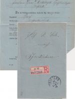 Bayern - Triftern 1898 Rückschein n. Pfarrkirchen