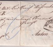 Bayern/Württemberg - Weissenburg 25/11 HKS Portobrief n. Aalen 1865