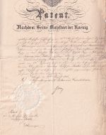 Bayern - München 1848 Patent für einen Kgl. Postverwalter in Memmingen