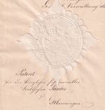 Bayern - München 1848 Patent für einen Kgl. Postverwalter in Memmingen
