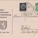 DR - Düsseldorf Rheinische Briefmarken-Ausst. 5 Pfg. Privatganzsache SST 1936
