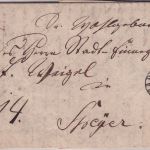 Bayern - Pappenheim 22/11Fingerhut-K1 Portobrief n. Speyer 1836