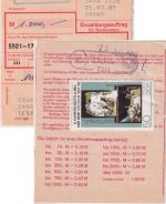 DDR - 50 Pfg. Kunstausstellung Einzahlungsauftrag Calbitz/Oschatz 21.7.89