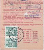 DDR - 2x25 Pfg. Aufbau/klein Einzahlungsauftrag Eschenbach/Klingenthal 11.8.89