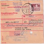 DDR - 70+2x10 Pfg. Aufbau/klein Einzahlungsauftrag Linde/Freiberg 22.9.89