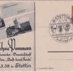 DR - Stettin Landesschau Pommern 3 Pfg. Privat-Ganzsache SST 1938