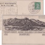 DR - Marburg 400 J. Philipps-Universität 5 Pfg. Privat-Ganzsache SST 1927