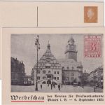 DR - Plauen Werbeschau Verin f. Briemarkenkunde 3 Pfg. Privat-GA ungebraucht