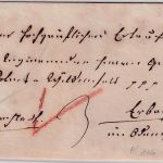 Bayern/Th&T - Aschaffenburg 29/8 roter Fingerhut-K1 Portobrief n. Erbach ca.1840