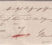 Bayern - Schwabach 22/7 Fingerhut-K1 Portobrief n. Nürnberg 1834