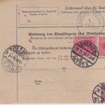 DR - 60+40+2x10 Pfg. Germania Eilpaketkarte i.d. SCHWEIZ Dresden - Zürich 1916