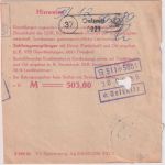 DDR - 2x50 Pfg. Aufbau/klein Einzahlungsauftrag Bobenneukirchen/Oelsnitz 29.8.89