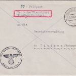 Dt.Bes. Elsass - Mülhausen 1940 Dienstbrief/SS-Feldpost (Polizei) n. Titisee