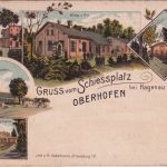 Frankreich/Elsass - Oberhofen b. Hagenau Schießplatz farb. Mehrbildlitho 1914