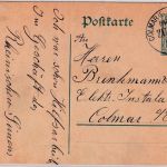 DR - Colmar Metzeral Bahnpost Zug 2171 Ganzsache Griesbach - Colmar 1914