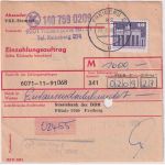 DDR - 2x40 Pfg. Aufbau/klein Einzahlungsauftrag Hohentanne/Freiberg 24.8.89