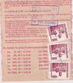 DDR/VGO - 200 Pfg. Bauwerke ua. Einzahlungsauftrag Oberrohn/Bad Salzungen 3.9.90