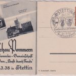 DR - Stettin Landesschau Pommern 3 Pfg. Privat-Ganzsache SST 1938