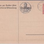 DR - Wittenberg Invokavit Luther-Feier 1 1/4 M. Privatganzsache Masch.SST 1922