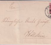 DR - Priment 31/3 94 nachv. preuss. K2 10 Pfg. Krone/Adler Brief n. Wollstein