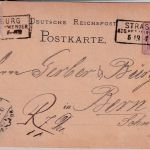 DR - 5 PfgE. Ganzsache+Zusatz i.d. SCHWEIZ Ra3 Strasburg R.B. Marienwerder 1877