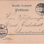 DR - Fordon 1897 5 Pfg. Ganzsache n. Schneidemühl