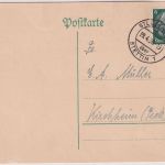 DR - Stolzenburg ü. Stettin Poststelle I Karte n. Kirchheim 1936