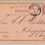 DR - Sprottau 18/8 74 nachv. preuss. K2 1/2 Gr. Brustschild Ganzsache