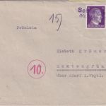DR - Schennensee (Kr. Leipa, Westpr.) Not-L2 Brief n. Rentengrün ü. Adorf ca1944