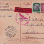 DR - 15 Pfg. Hindenburg Ganzsache+Zusatz Eilkarte i.d. SCHWEIZ Düsseldorf 1942