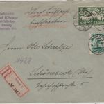 Danzig - 10 M.+40 Pfg Flugpostausg. Lupo-Einschreibebrief n. Schönebeck 14.10.22