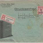 Danzig - 5 Pfg./50 M. + 10 Pfg./50 Pfg. 4er-Block Einschreibe-Drucksache 15.1.24