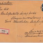 Danzig - 50 Pfg. Wappen Einschreibebrief n.- Leipzig 12.10.33