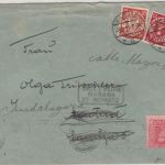 Danzig - 15+20 Pfg. Wappen Brief n. SPANIEN (Madrid) - Nachsendung !! 5.8.27