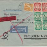 Danzig - 15 Pfg. Flugpostausgabe u.a. Luftpost-Eilbrief n. Dresden1937