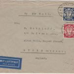 Danzig - 40+25 Pfg. Wappen Luftpostbrief n. ENGLAND 1935