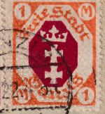 Danzig - 1 M. Wappen Plattenfehler u.a. Brief Danzig 5 - Berlin 21.7.22