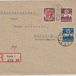Danzig - 55 Pfg. Wappen u.a. Einschreibebrief n. Halle 7.6.37