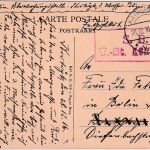 Et. West - "S.B. Ü.-St. Kortrijk" roter Ra2 Feldpostkarte Fp.Stat. Nr. 5 1916