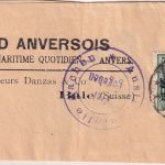 LP Belgien - 5 C. Germania Streifband i.d. SCHWEIZ Antwerpen - Basel 1915