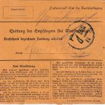 DR - 50 Pfg. Germania 4er-Streifen Paketkarte Sandhausen - Nürnberg 6.12.20