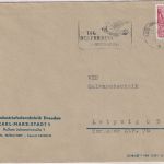DDR - Karl Marx Stadt 1954 Tag des Friedens Masch.werbestempel Brief n. Leipzig