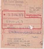 DDR - 1 M. Aufbau/klein Einzahlungsauftrag Bennewitz/Wurzen 31.10.89