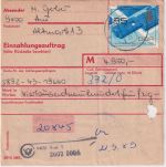 DDR - 85 Pfg. Leipziger Messe ex Block u.a. Einzahlungsauftrag Aue 21.9.89