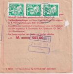 DDR - 85 Pfg. Leipziger Messe ex Block u.a. Einzahlungsauftrag Aue 21.9.89