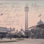 Bayern - München Nymphenburg Volksgarten farb. AK gelaufen 1905